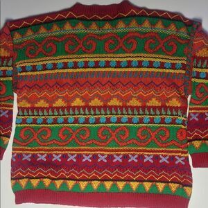 Pavo Real Multicolor Knit Sweater - 100% Cotton